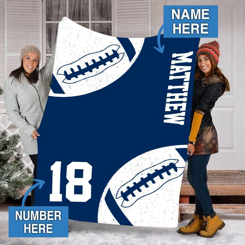 Matthew Number 18 Patriots Football Custom Name And Number Printed Fleece Blanket