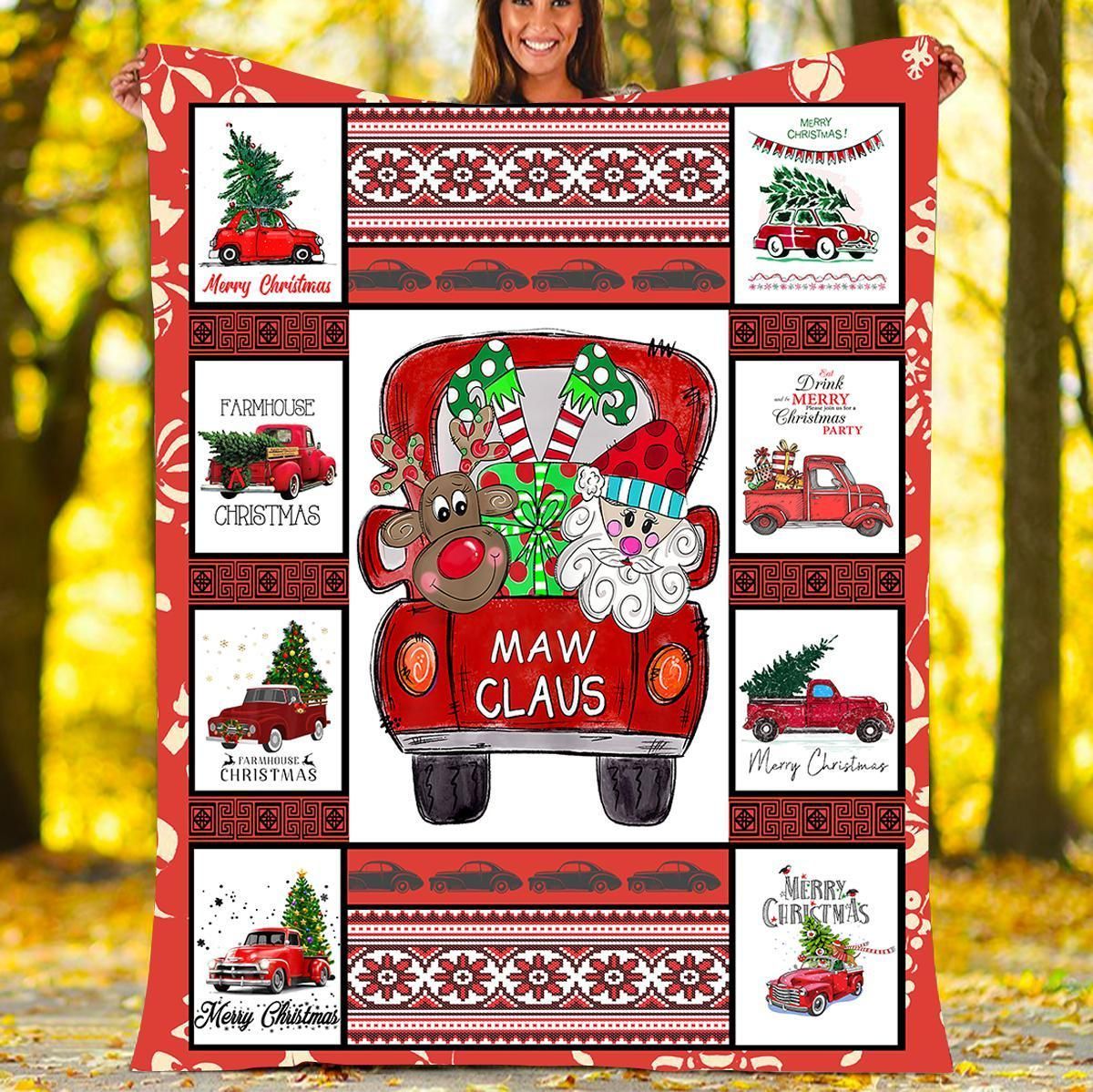 Maw Claus Christmas Sherpa Fleece Blanket