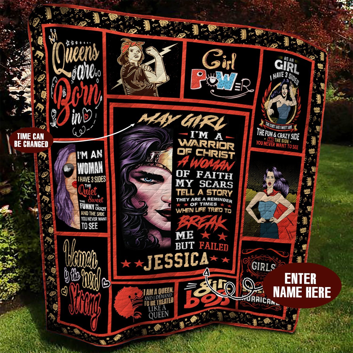 May Girl Personalized Quilt Blanket BBB020626MH