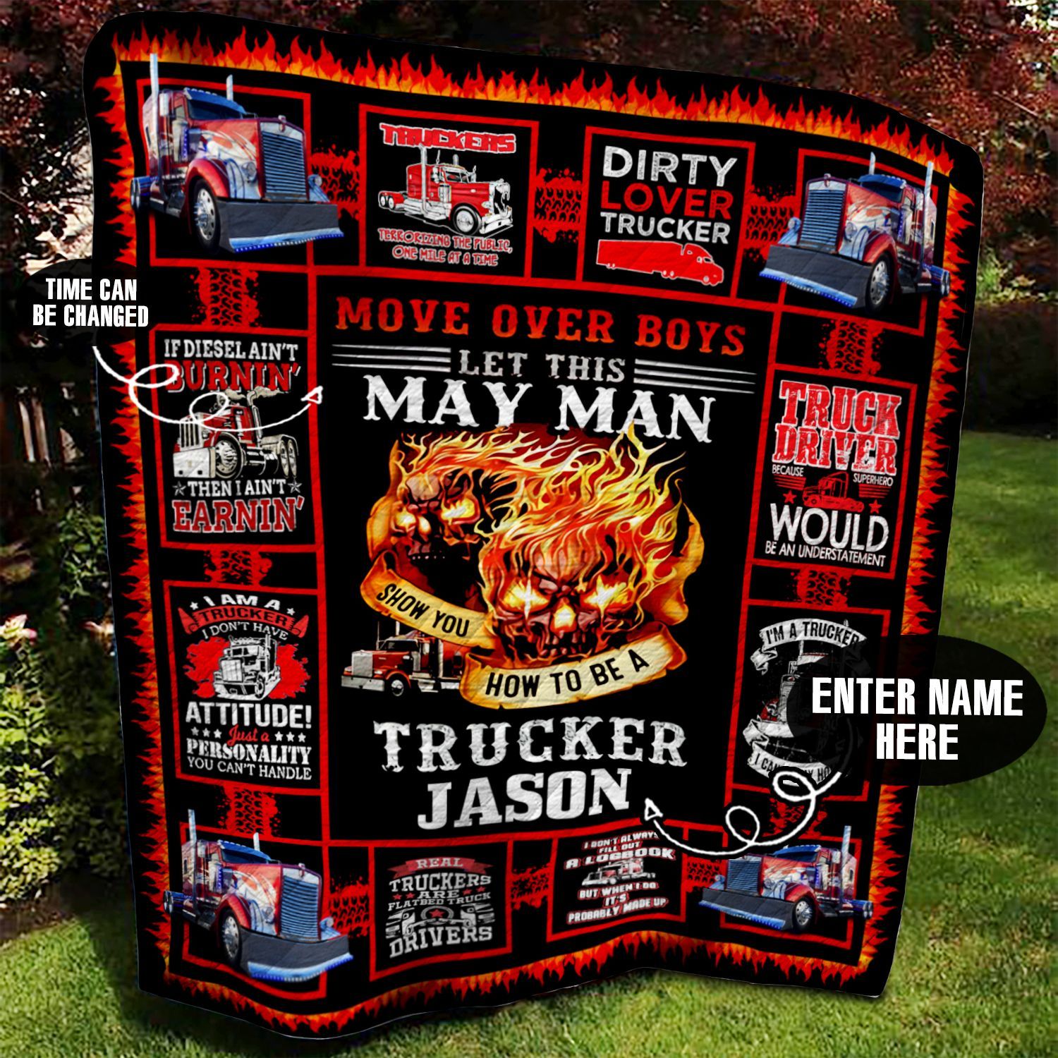 May Trucker Personalized Quilt Blanket BBB050652SM
