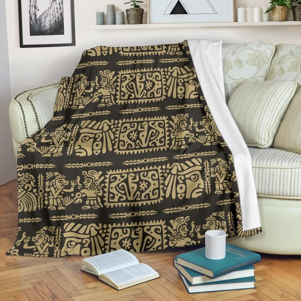 Mayan Pattern Sherpa Fleece Blanket