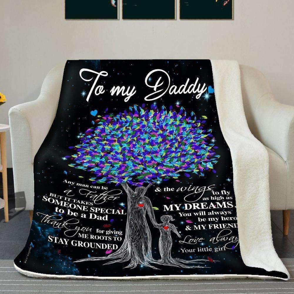 Meaningful Father’s Day Gift For Papa You’ll Always Be My Hero Fleece Blanket