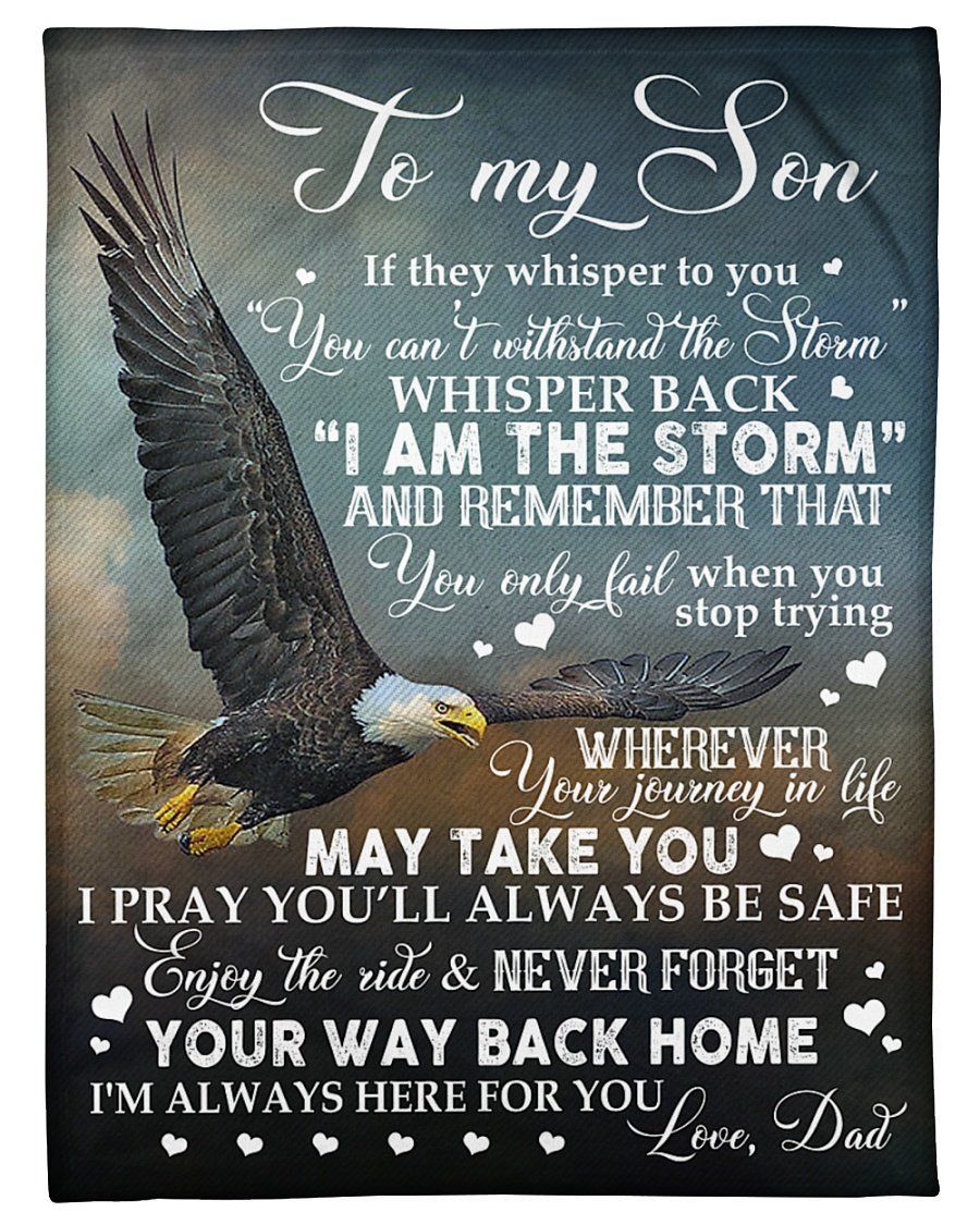 Meaningful Gift For Son You Only Fail When You Stop Trying Fleece Blanket