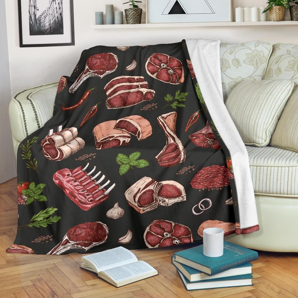 Meat Pattern Sherpa Fleece Blanket