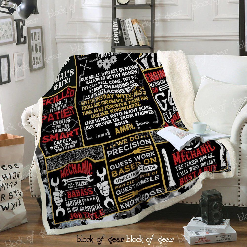 Mechanic Sherpa Fleece Blanket