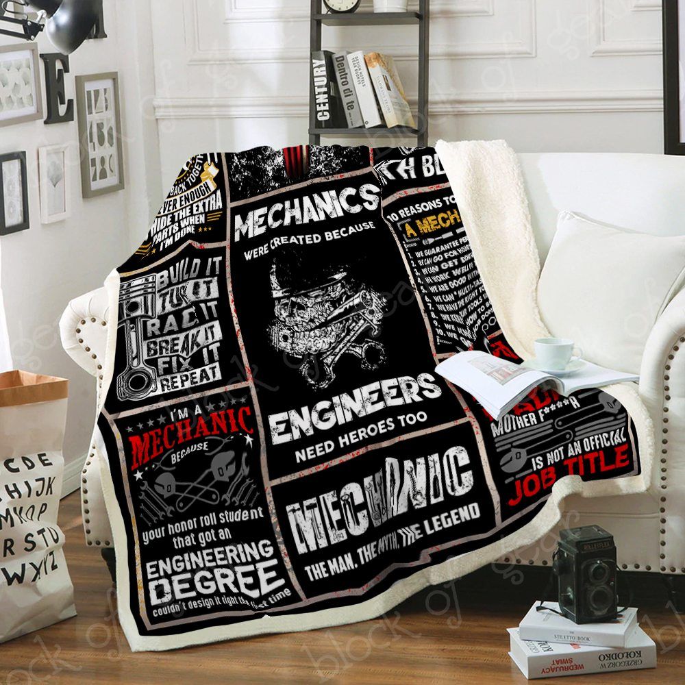 Mechanic Sherpa Fleece Blanket