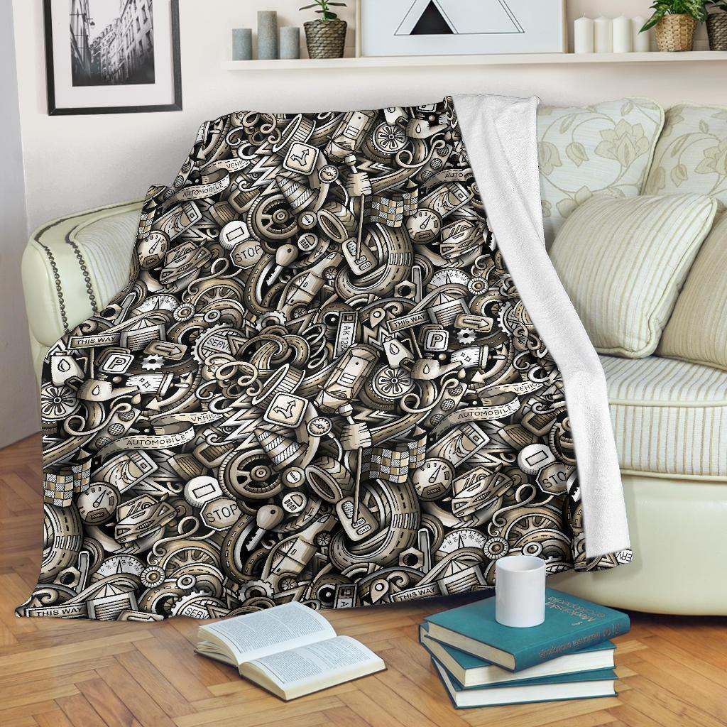 Mechanic Sherpa Fleece Blanket