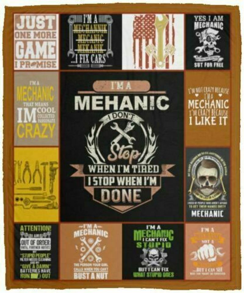 Mechanic Sherpa Fleece Blanket