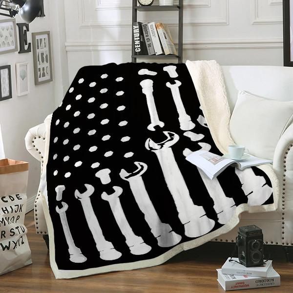 Mechanic Sherpa Fleece Blanket