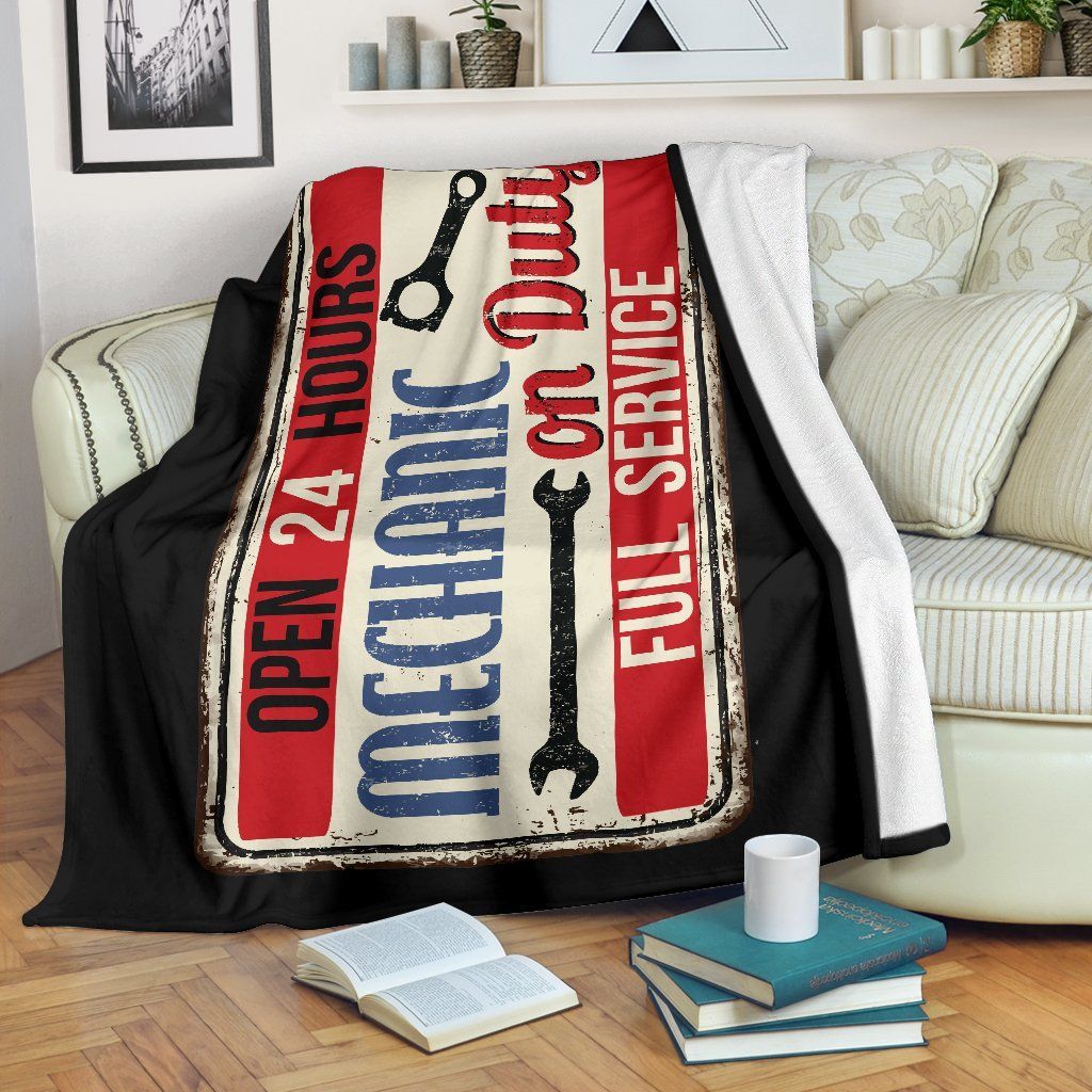 Mechanic Sherpa Fleece Blanket