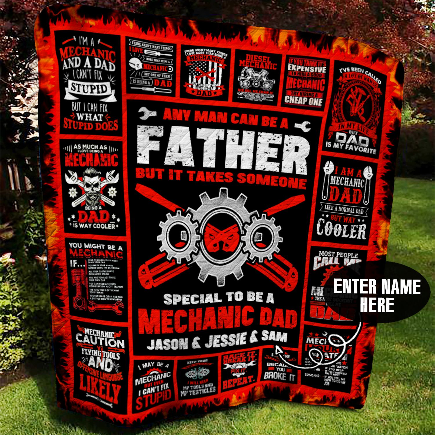 Mechanic Dad Personalized Quilt Blanket BBB080624SM
