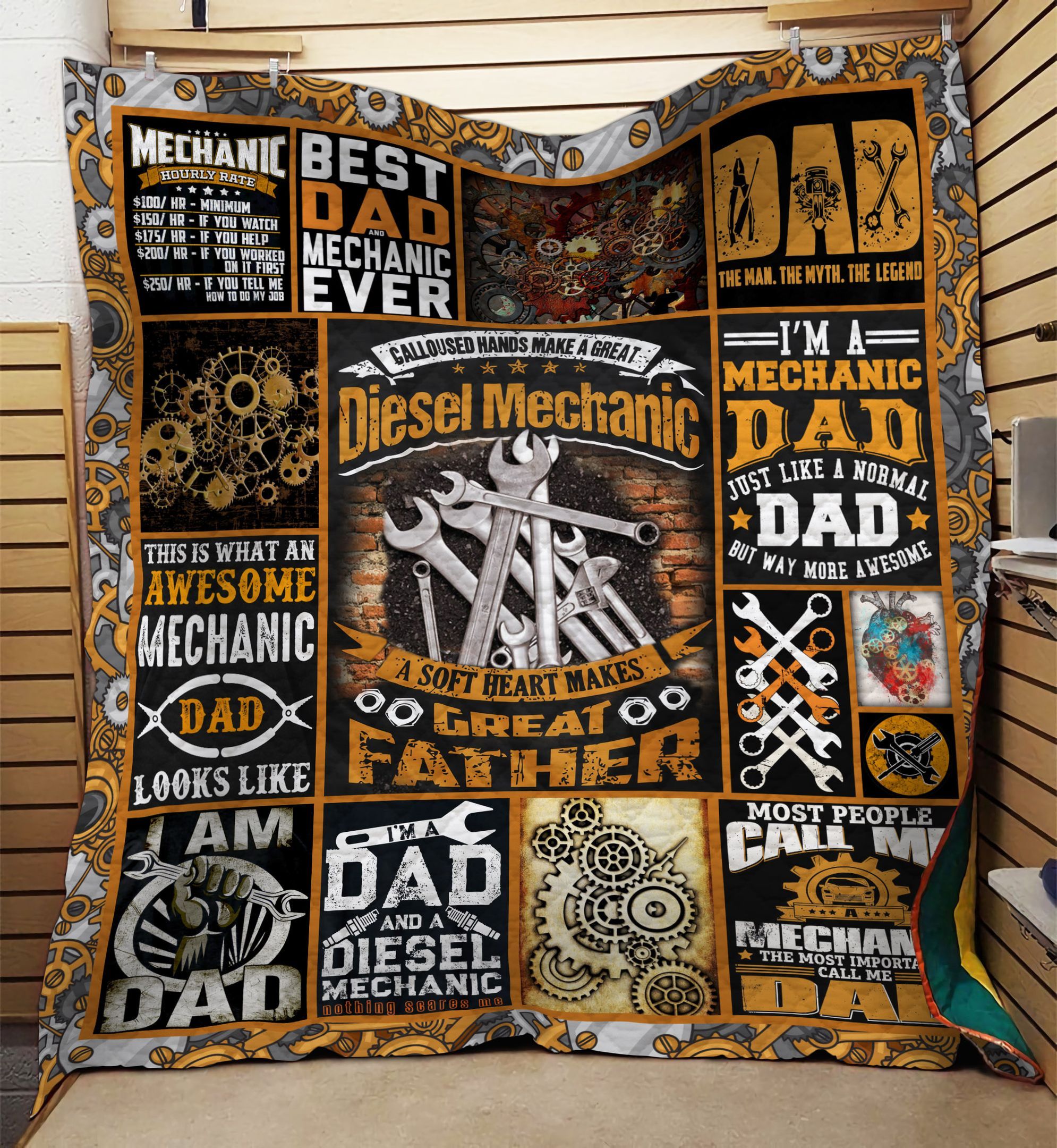 Mechanic Dad The Man The Myth The Legend GS-NT2002TS Quilt Blanket