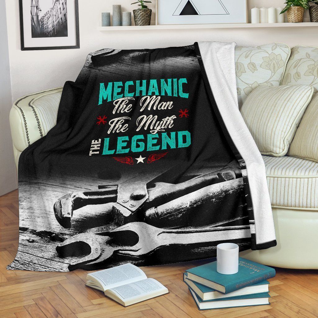 Mechanic Legend Sherpa Fleece Blanket