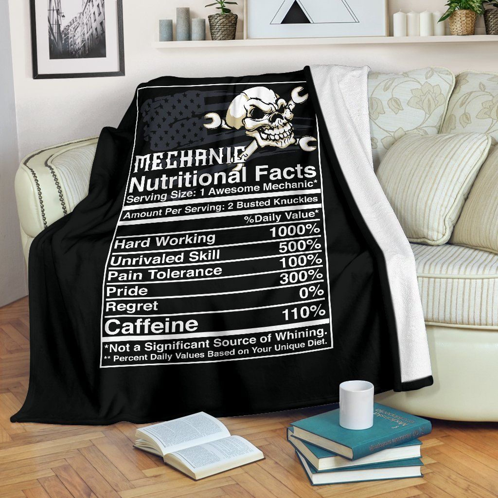 Mechanic Nutritional Facts Sherpa Fleece Blanket