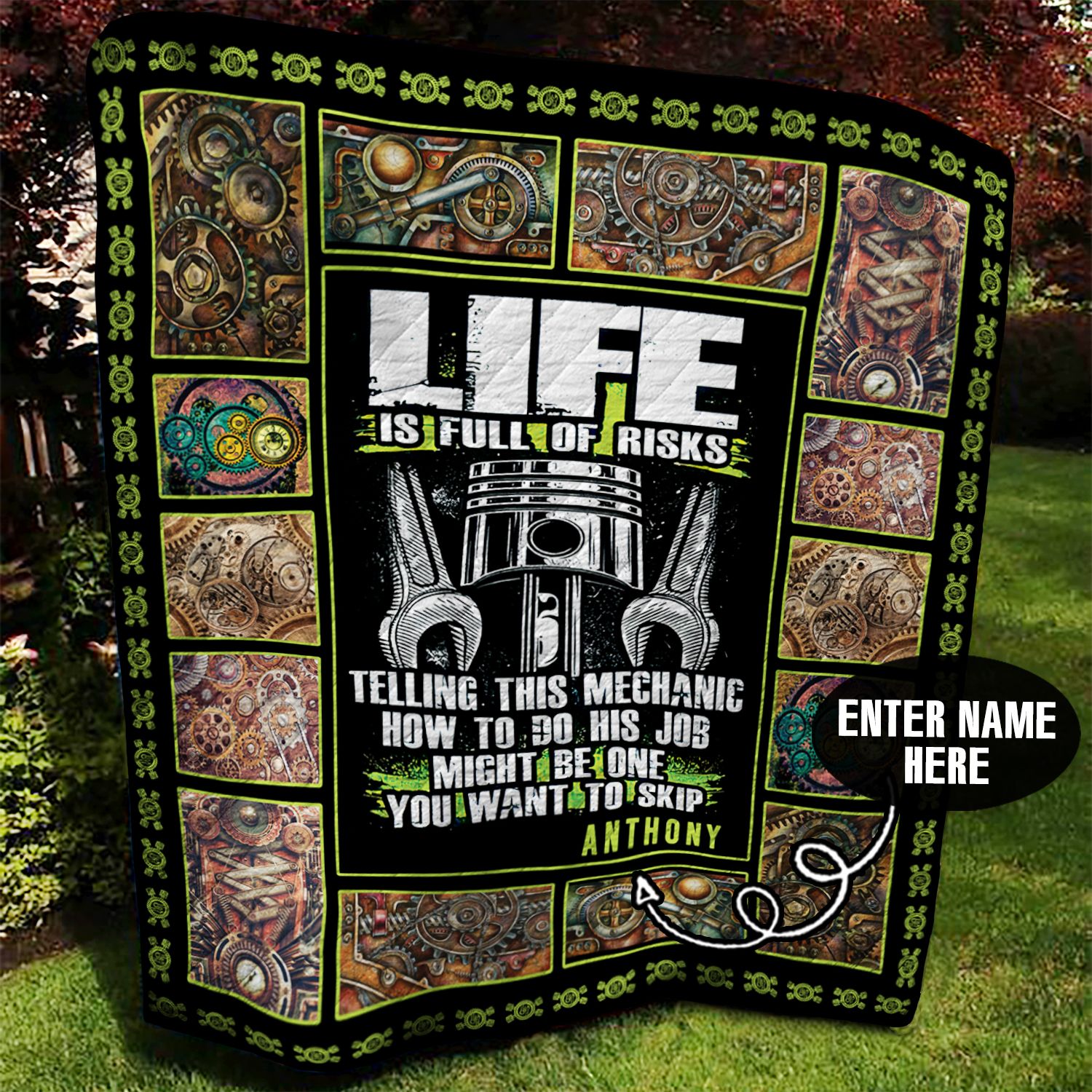 Mechanic Personalized Quilt Blanket DTH120602HD