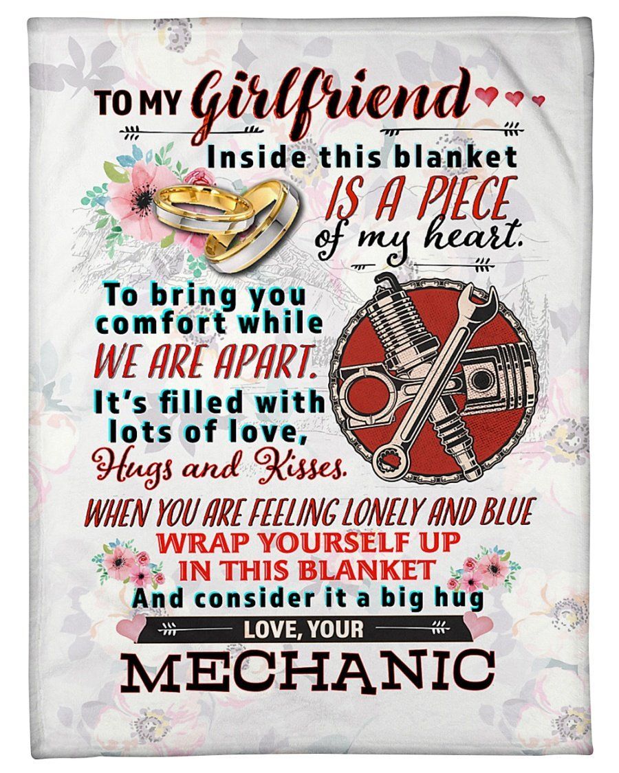 Mechanic To Girlfriend Wrap Yourself Up In This Blanket Fleece Blanket Fleece Blanket