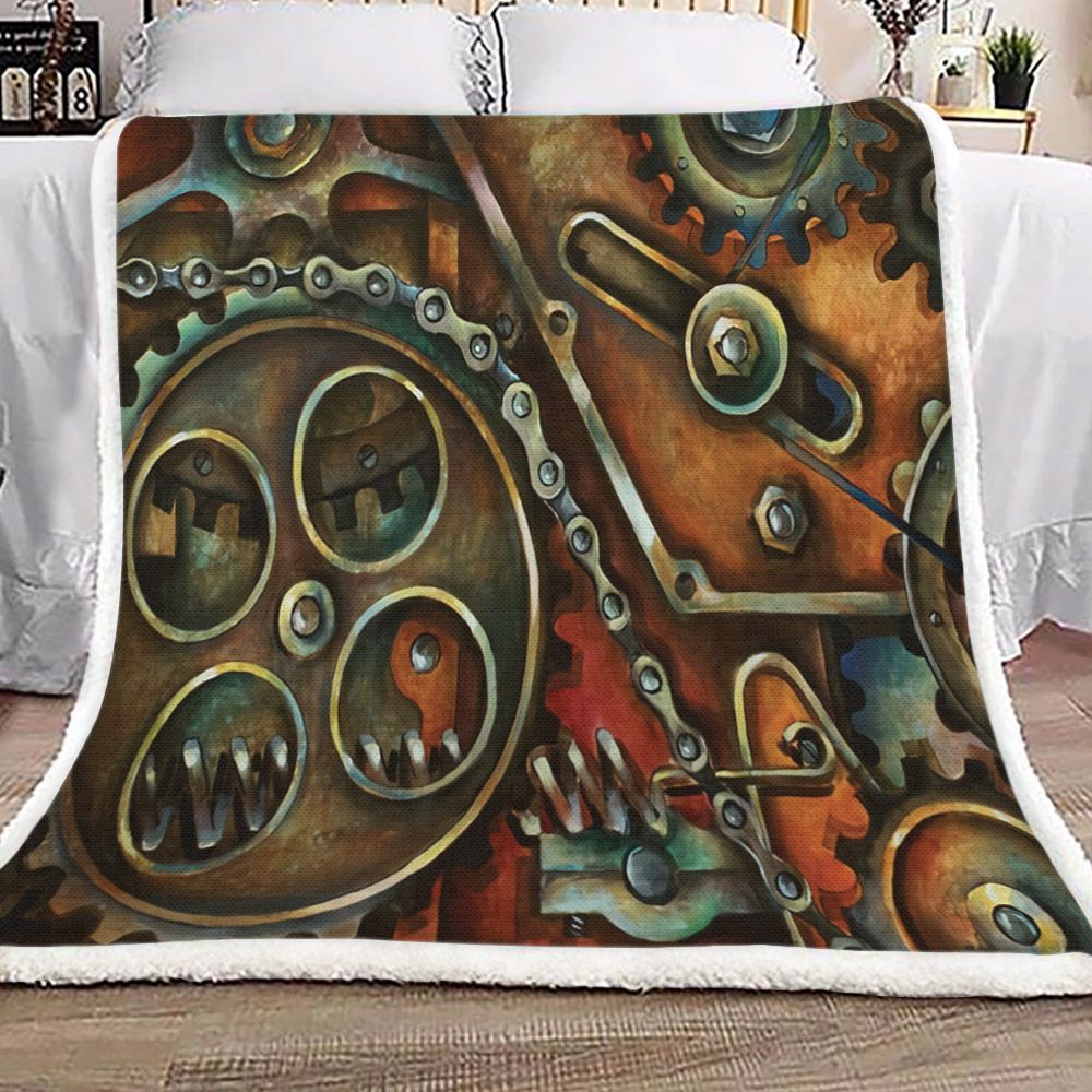 Mechanical Sherpa Fleece Blanket