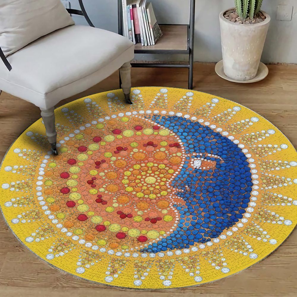 Meditation Moon Sun Round Carpet