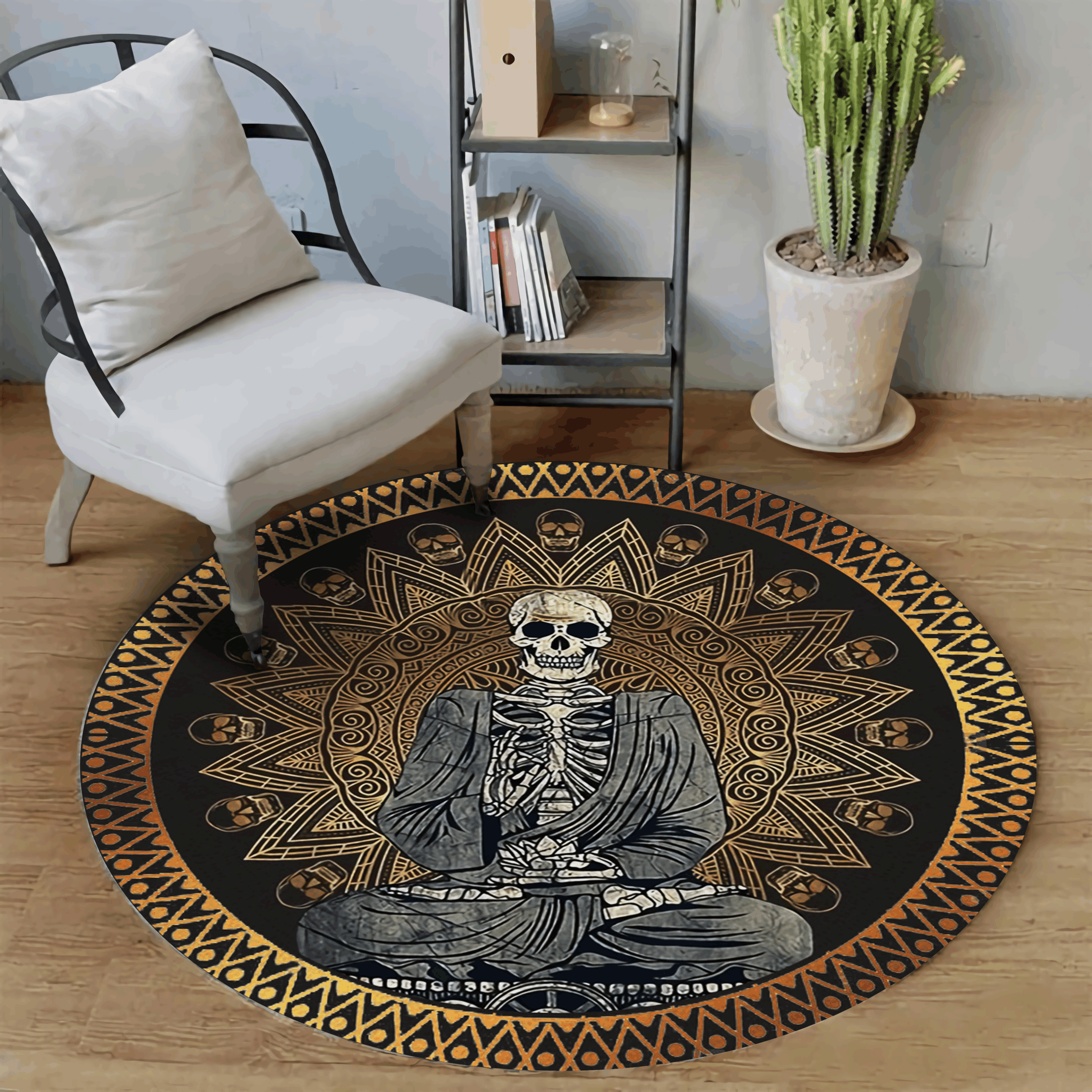 Meditation Skull Event Round Carpet
