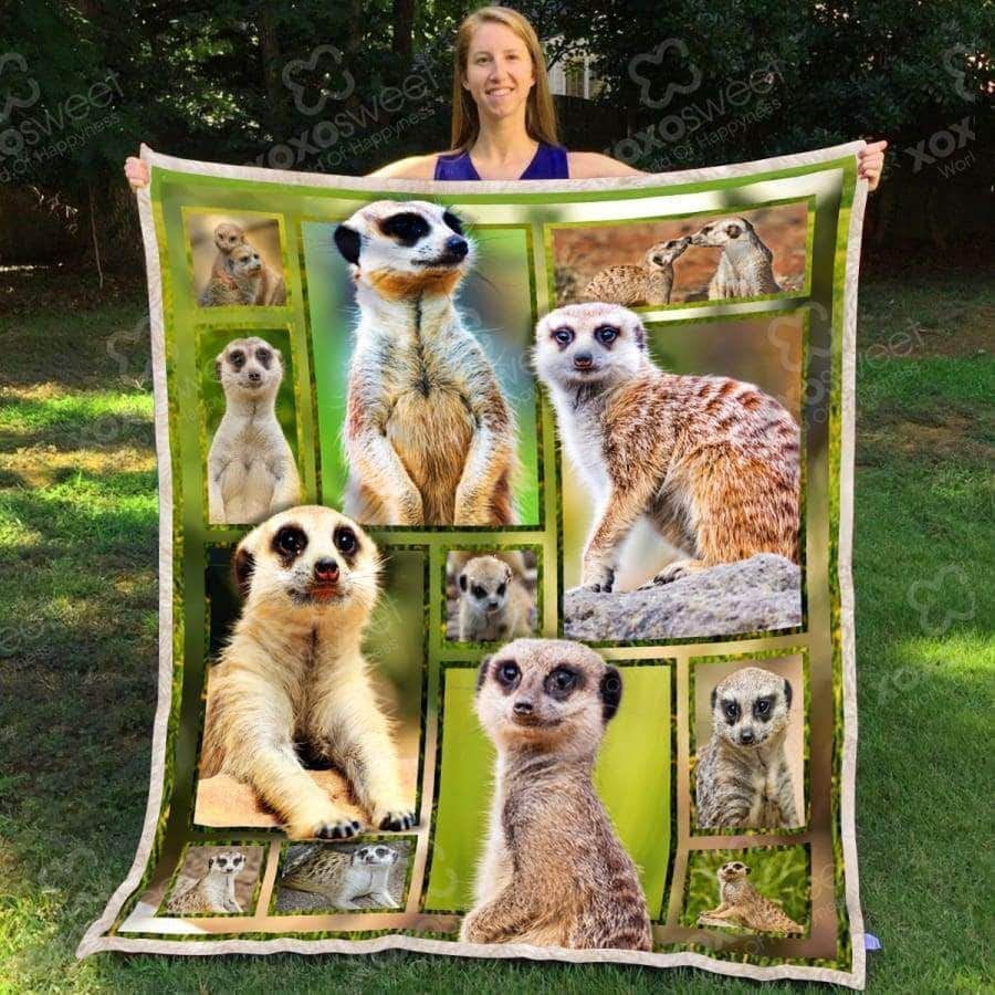 Meerkat Sherpa Fleece Blanket
