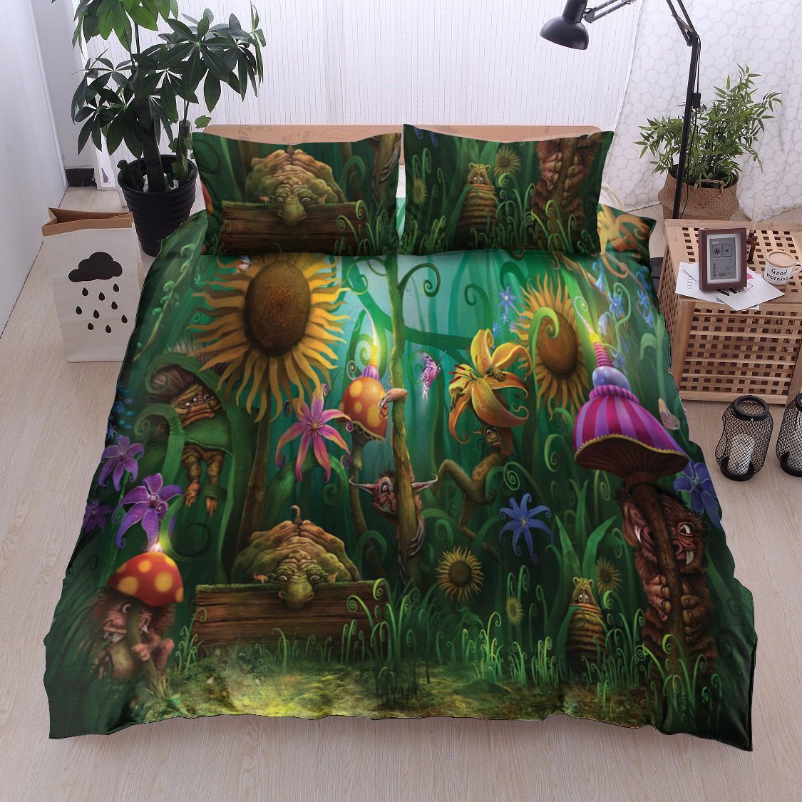 Meet The Imaginaries Sunflower Mushroom Bedding Set