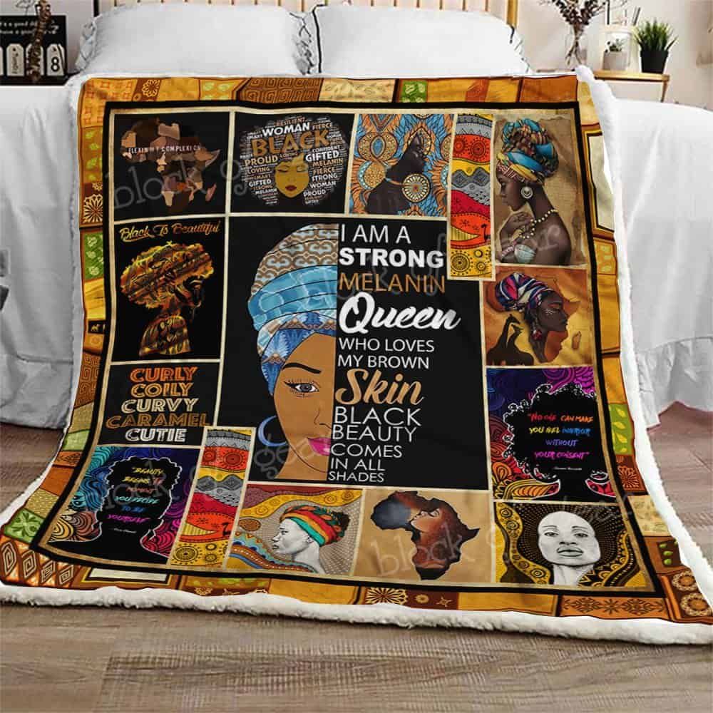 Melanin Queen Fleece Blanket