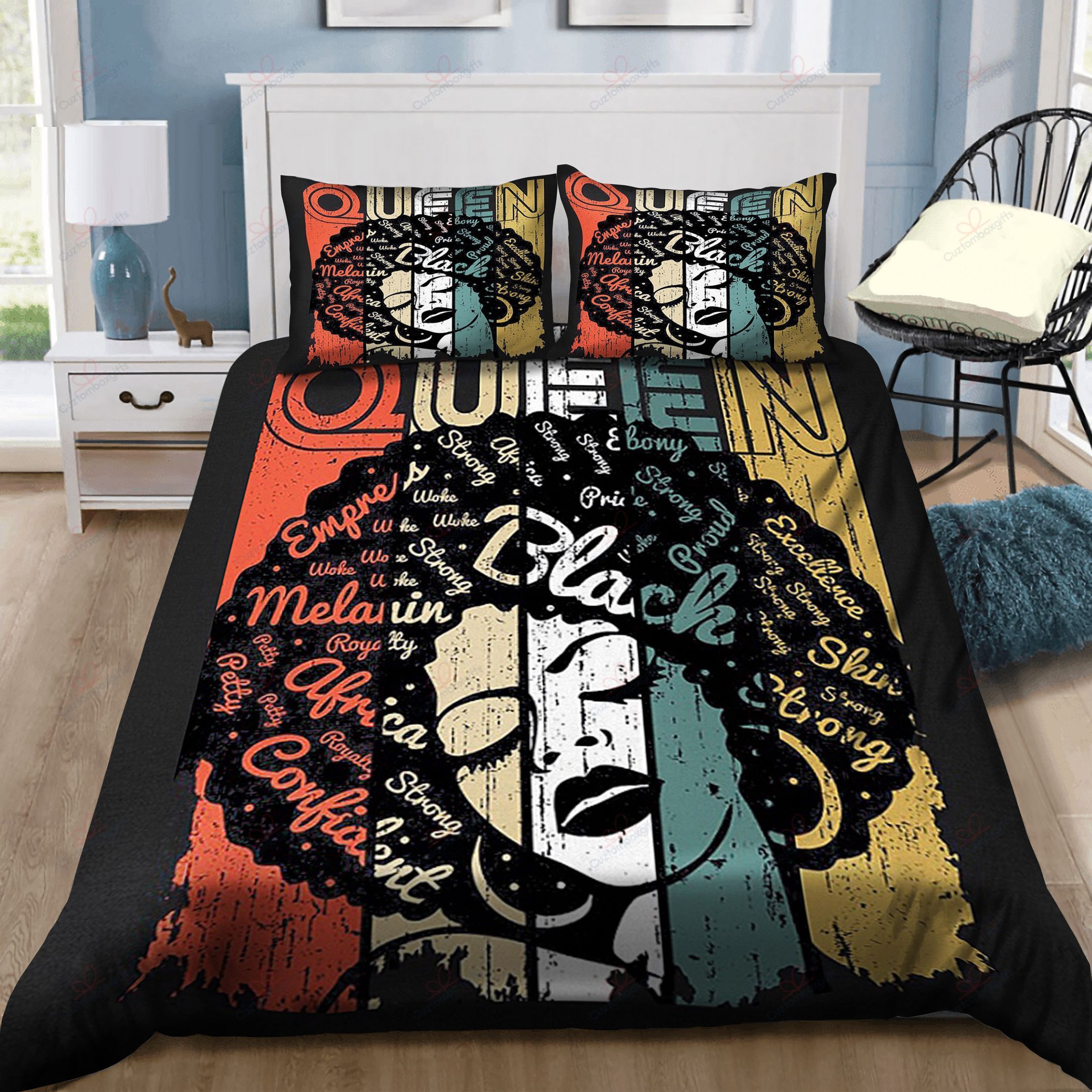 Melanin Queen Bedding Set