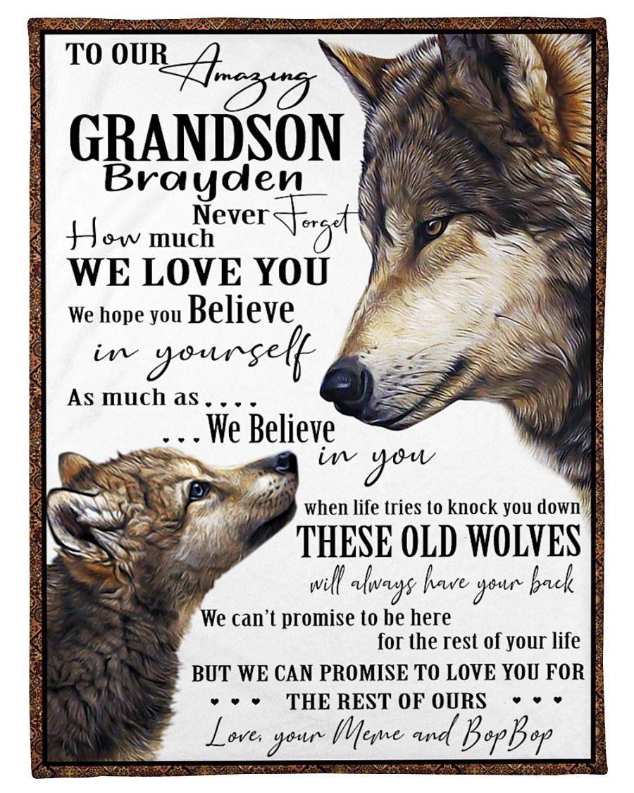 Meme And Bopbop Gift For Grandson Never Forget How Much We Love You Fleece Blanket Fleece Blanket