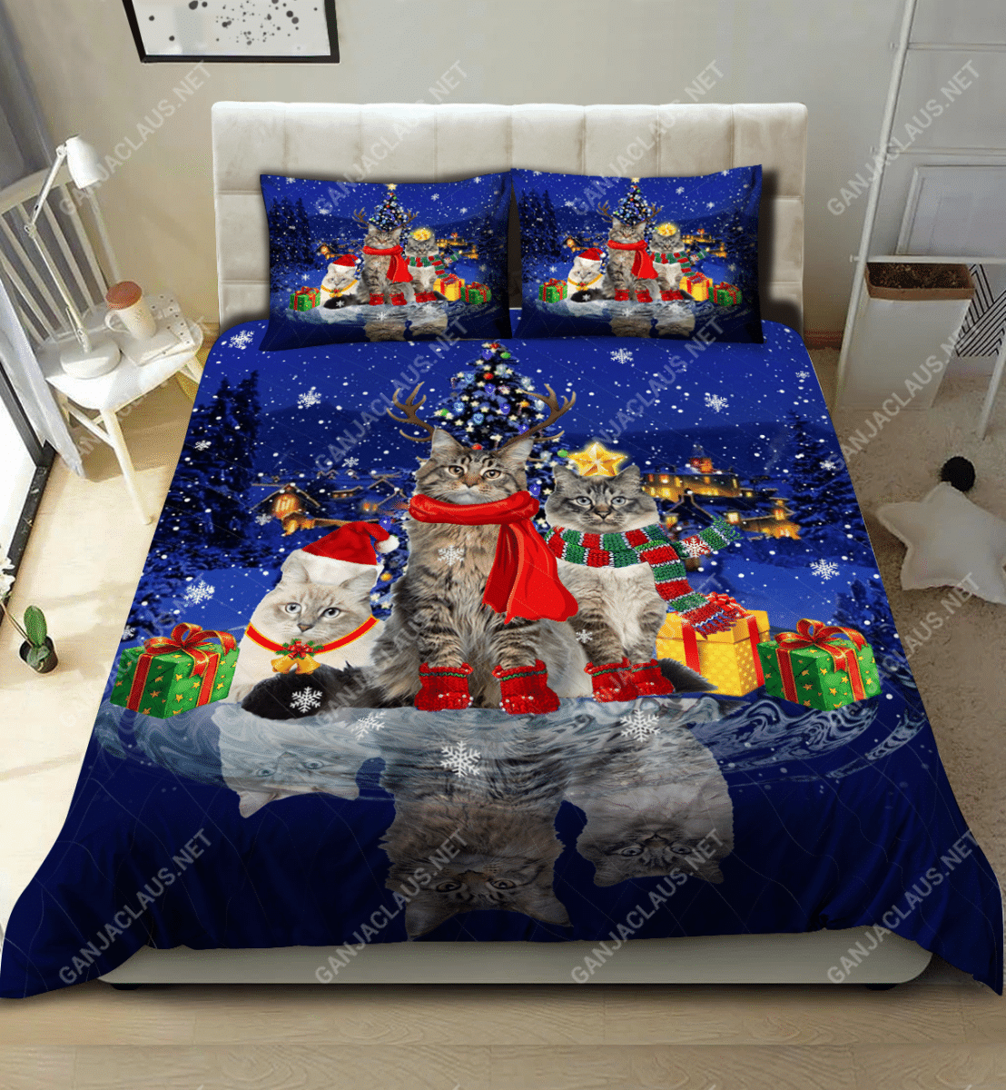 Meowy Christmas Bedding Set