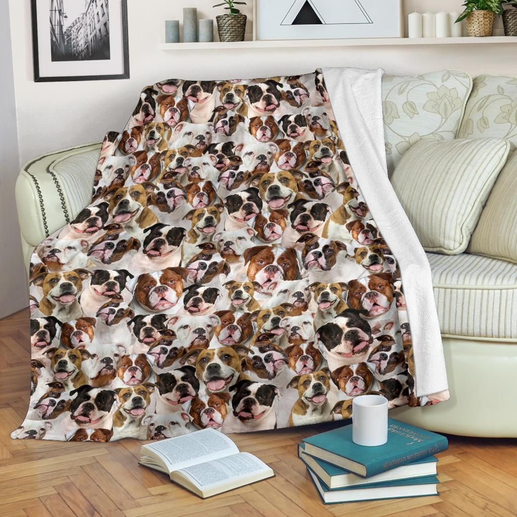 Merican Bulldog B Sherpa Fleece Blanket