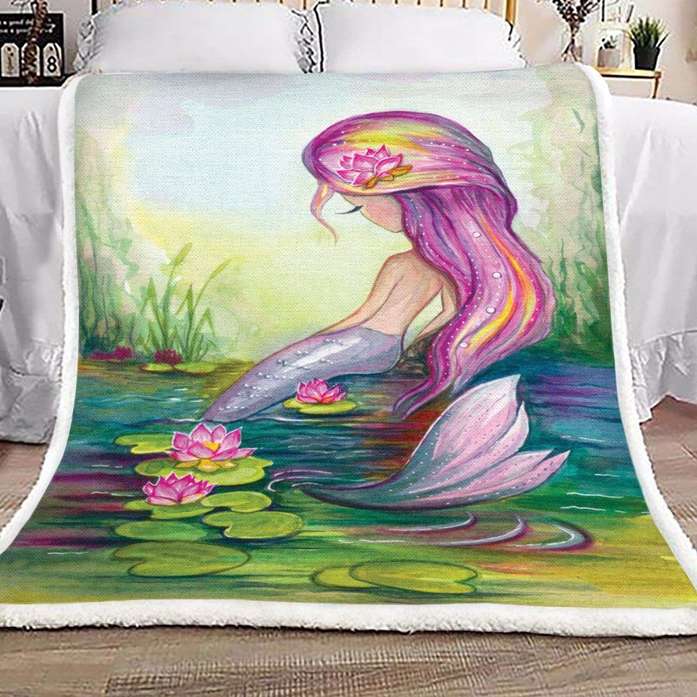 Mermaid And Lotus Sherpa Fleece