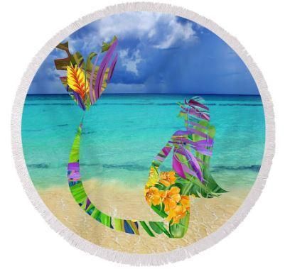 Mermaid Bay Printed Round Beach Towel