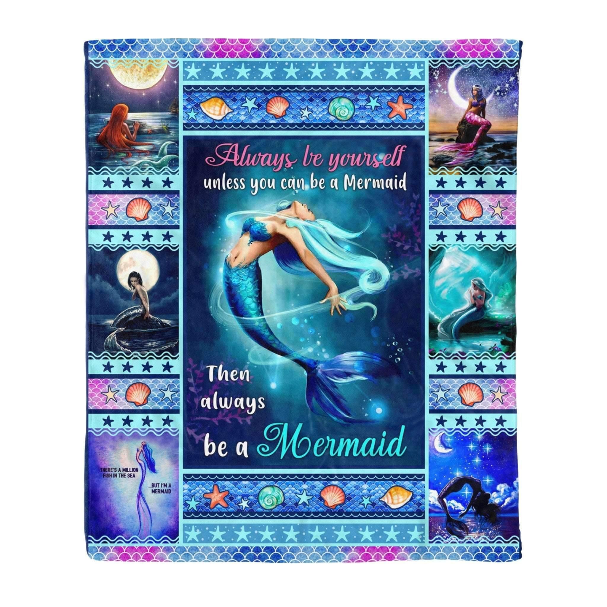 Mermaid Be A Mermaid Sherpa Fleece Blanket