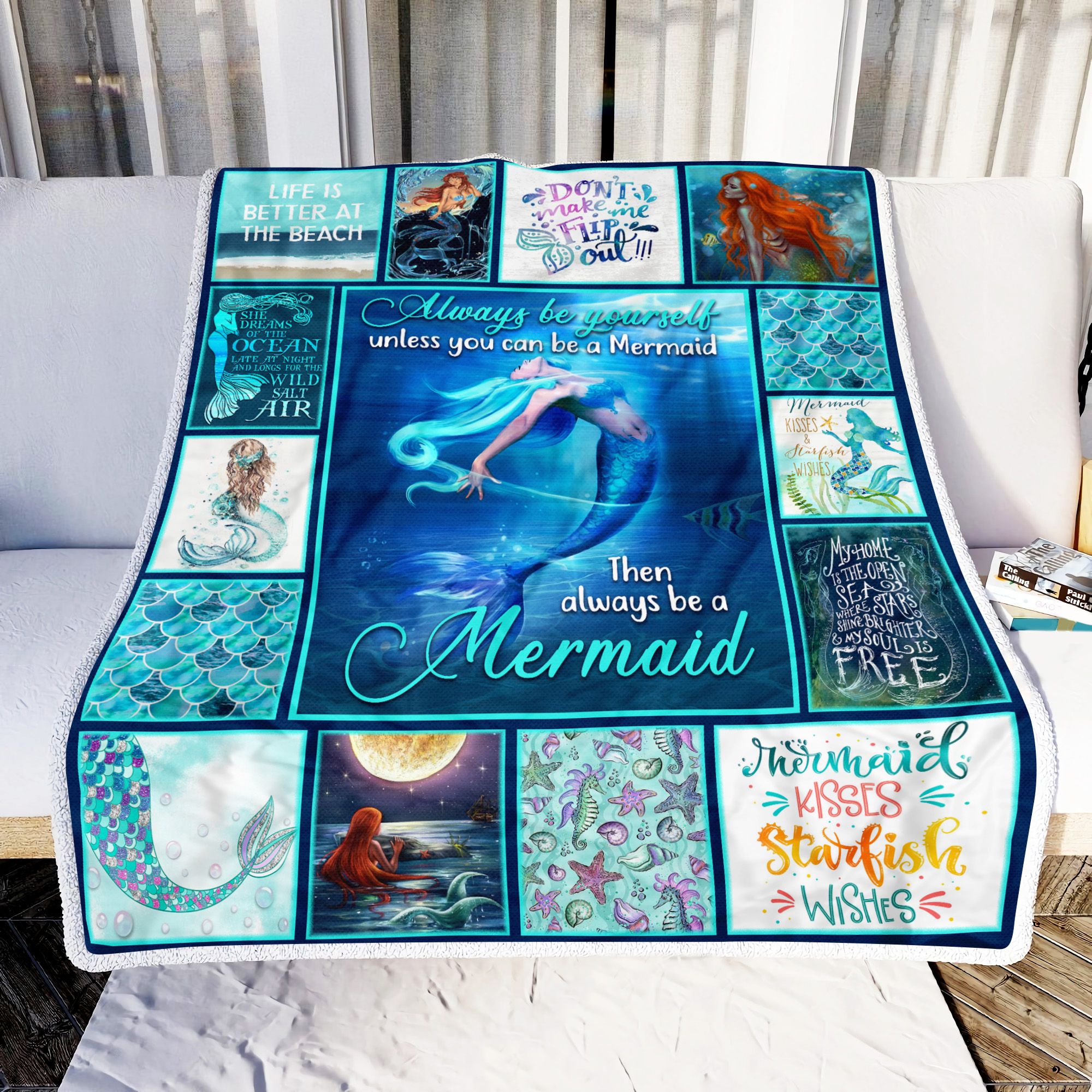 Mermaid Be A Mermaid Fleece Blanket