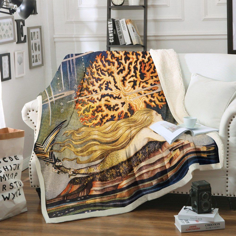 Mermaid Sherpa Fleece Blanket