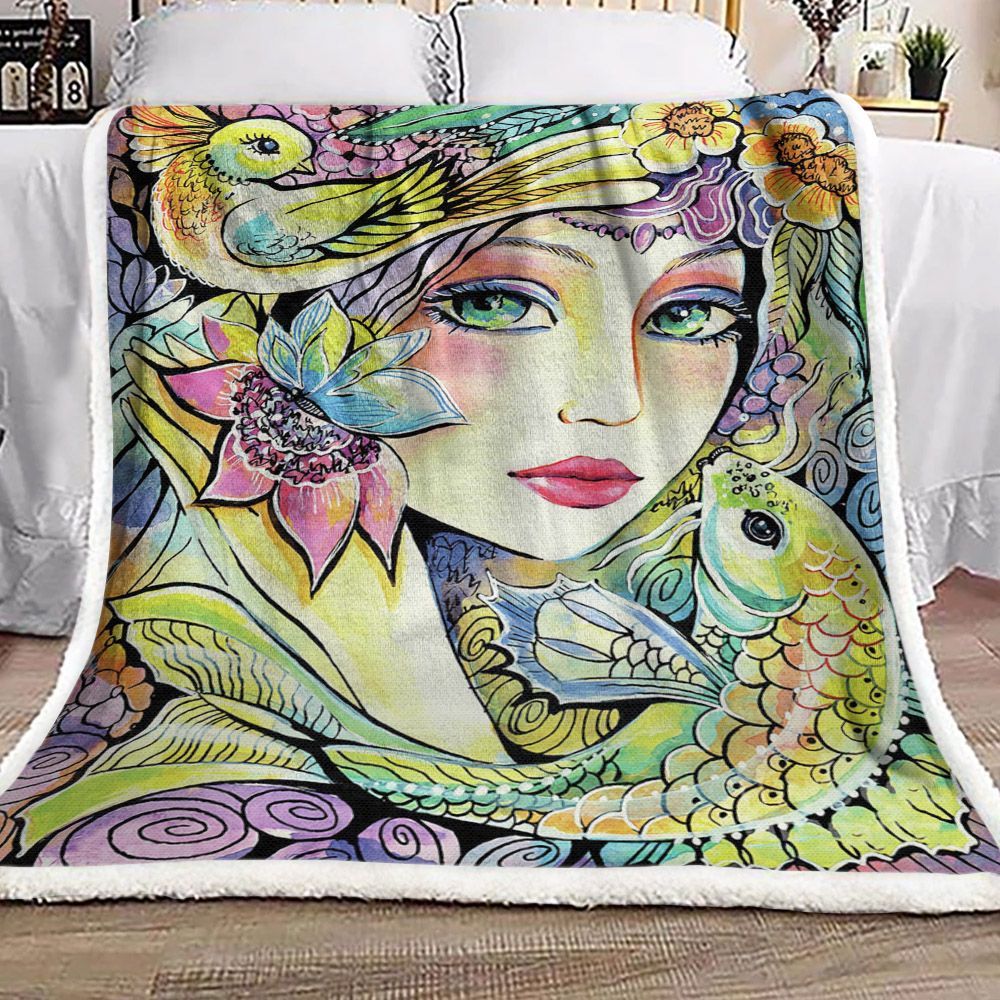 Mermaid Sherpa Fleece Blanket