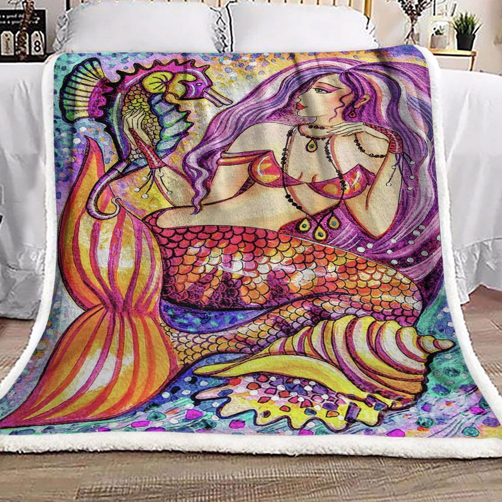 Mermaid Sherpa Fleece Blanket
