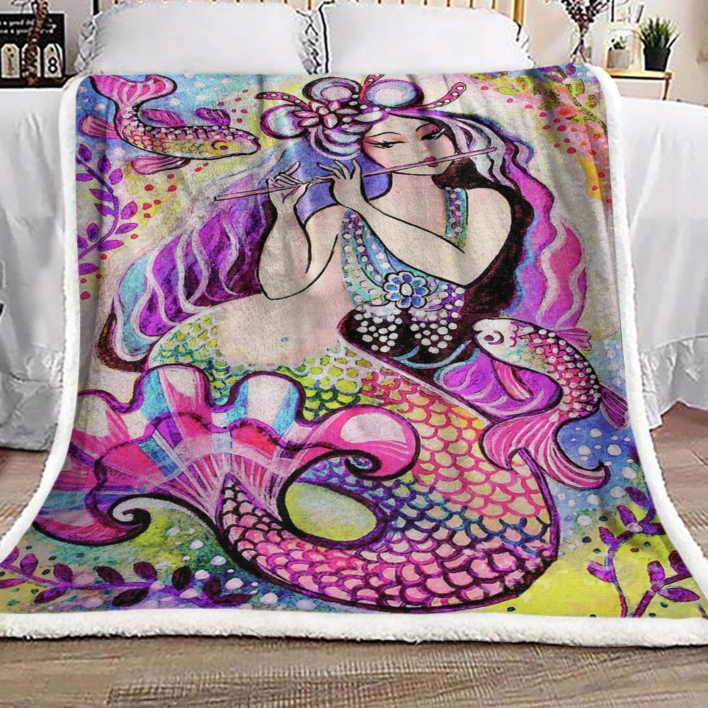 Mermaid Sherpa Fleece Blanket