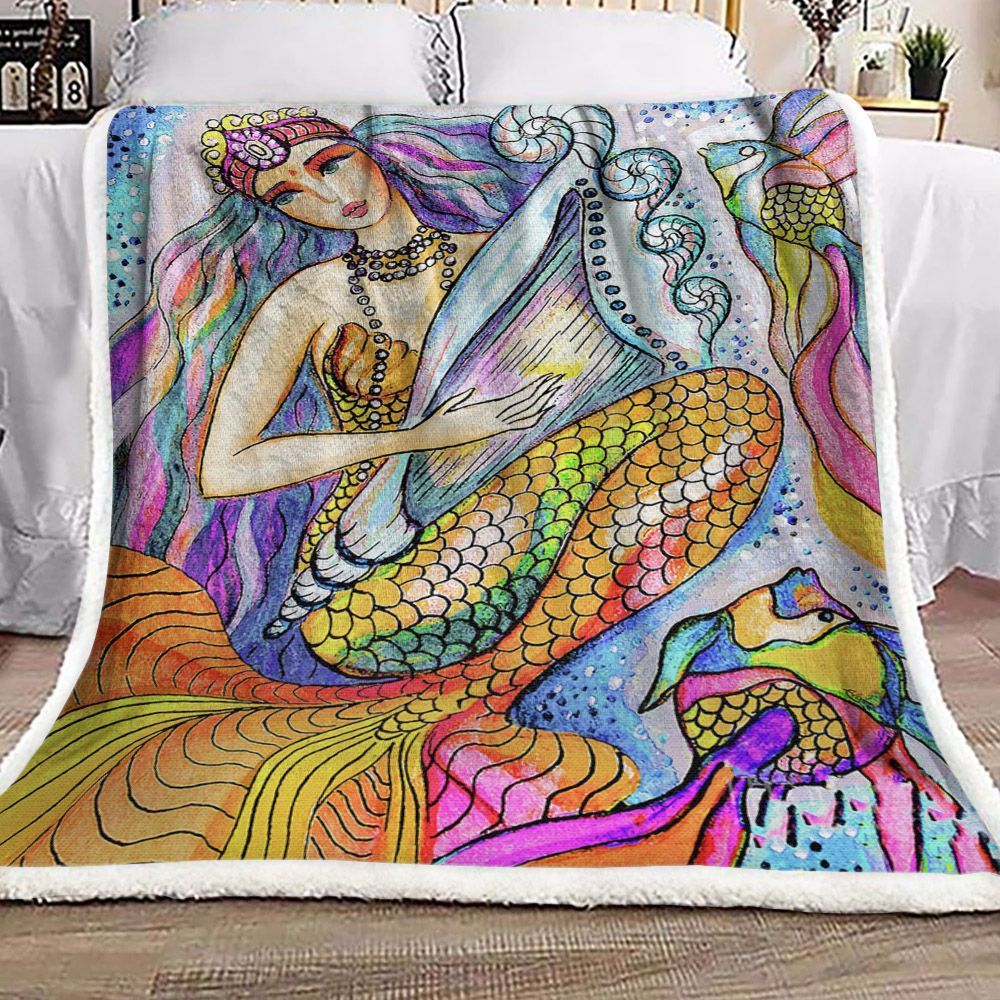 Mermaid Sherpa Fleece Blanket