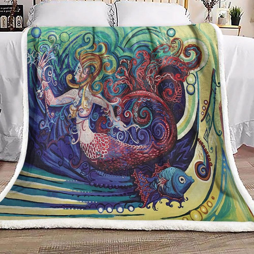 Mermaid Sherpa Fleece Blanket