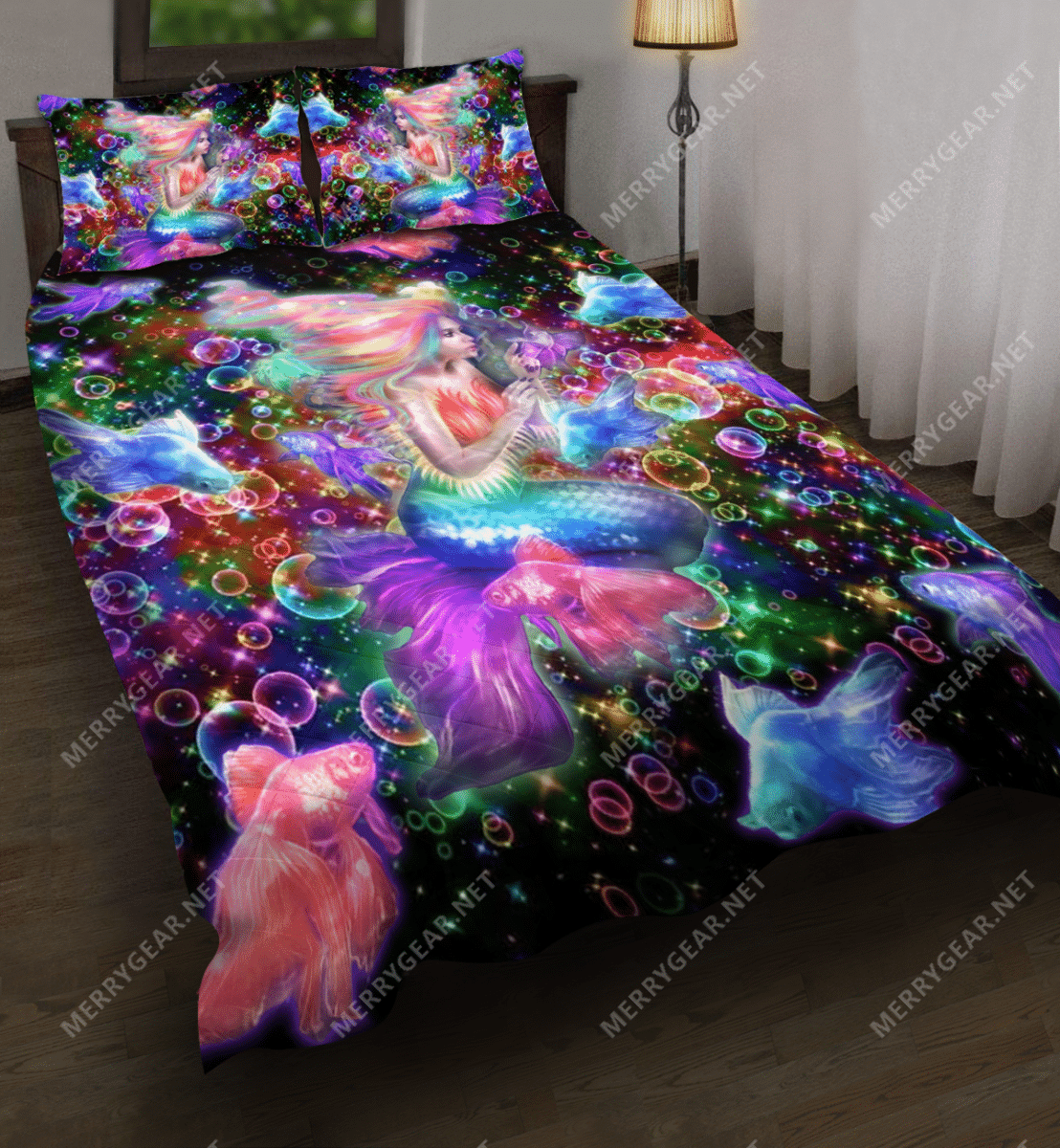 Mermaid Bubbles Fish Bedding Set