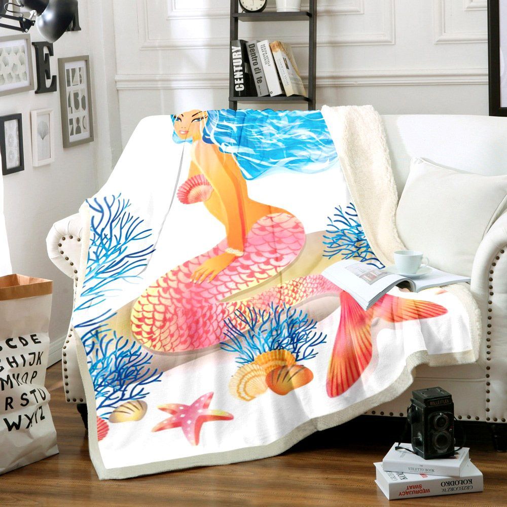 Mermaid Sherpa Fleece Blanket