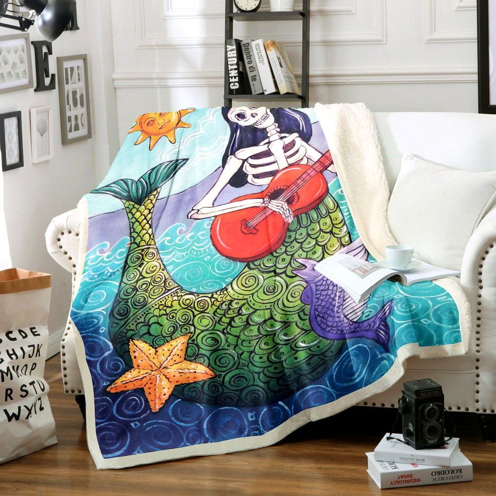 Mermaid Sherpa Fleece Blanket