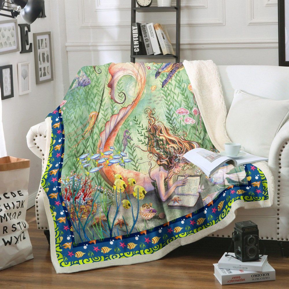 Mermaid Sherpa Fleece Blanket