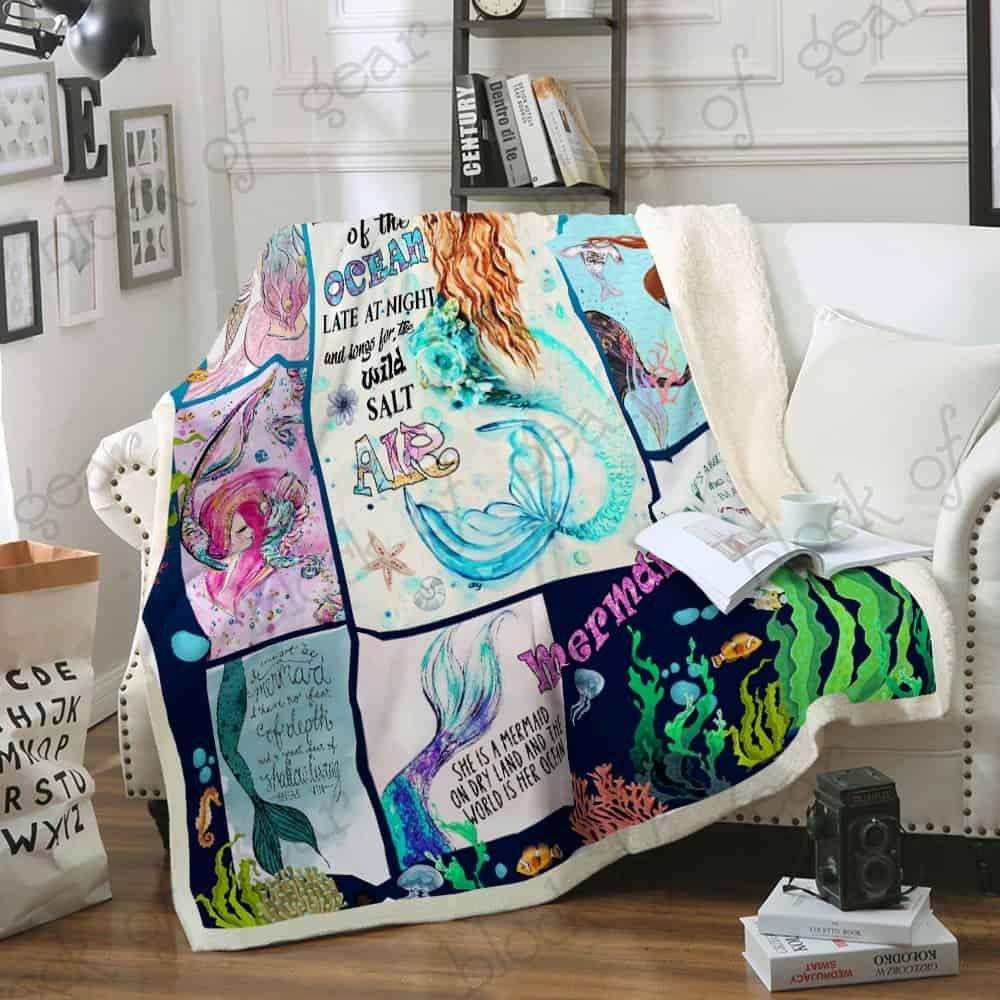 Mermaid Sherpa Fleece Blanket