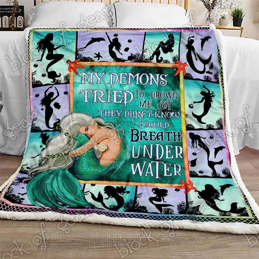 Mermaid Sherpa Fleece Blanket