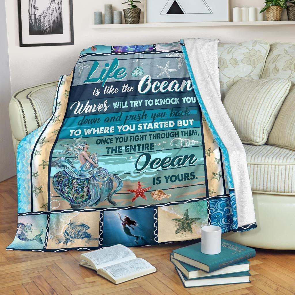 Mermaid Sherpa Fleece Blanket