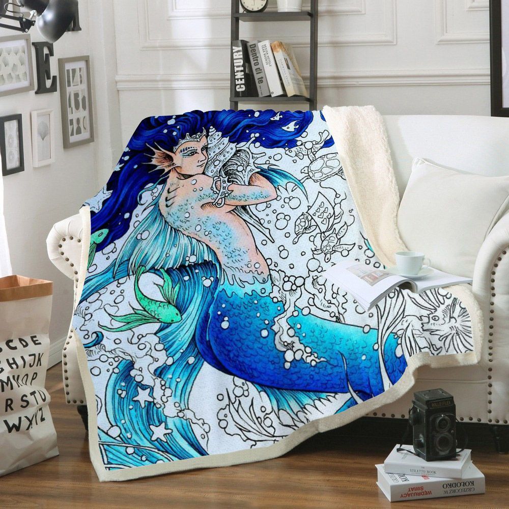 Mermaid Sherpa Fleece Blanket