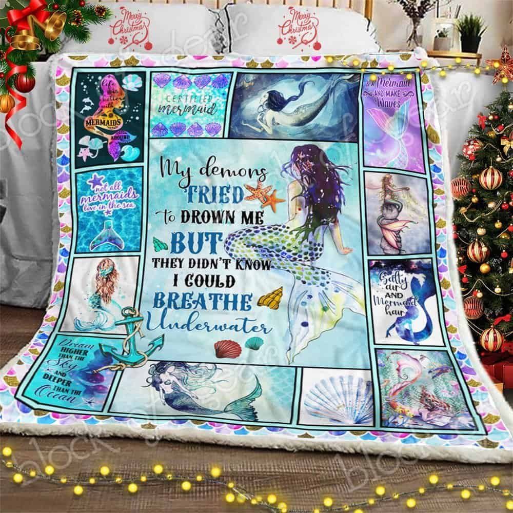 Mermaid Sherpa Fleece Blanket