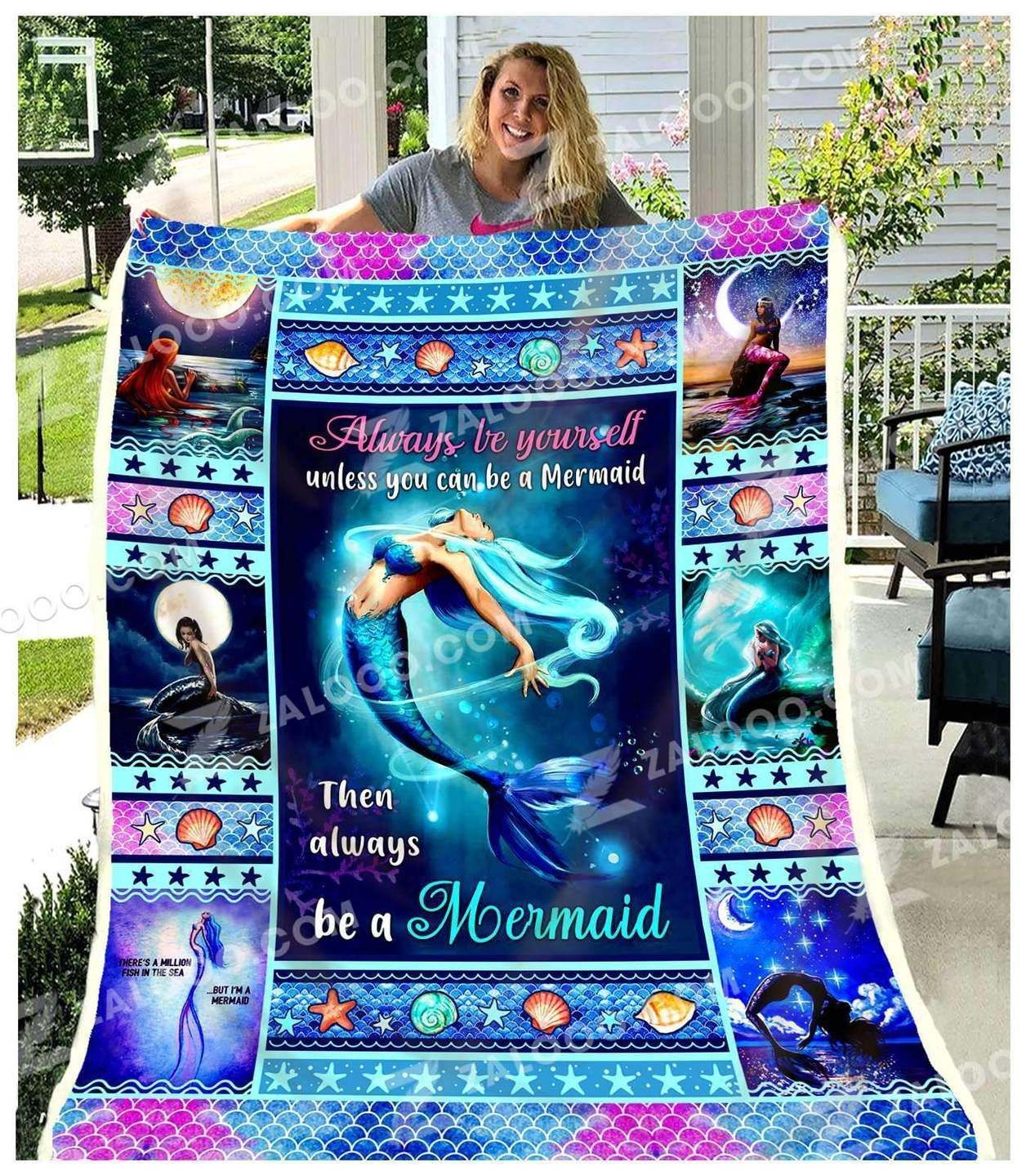 Mermaid Sherpa Fleece Blanket